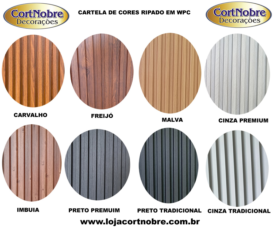 cartela de cores ripado em wpc